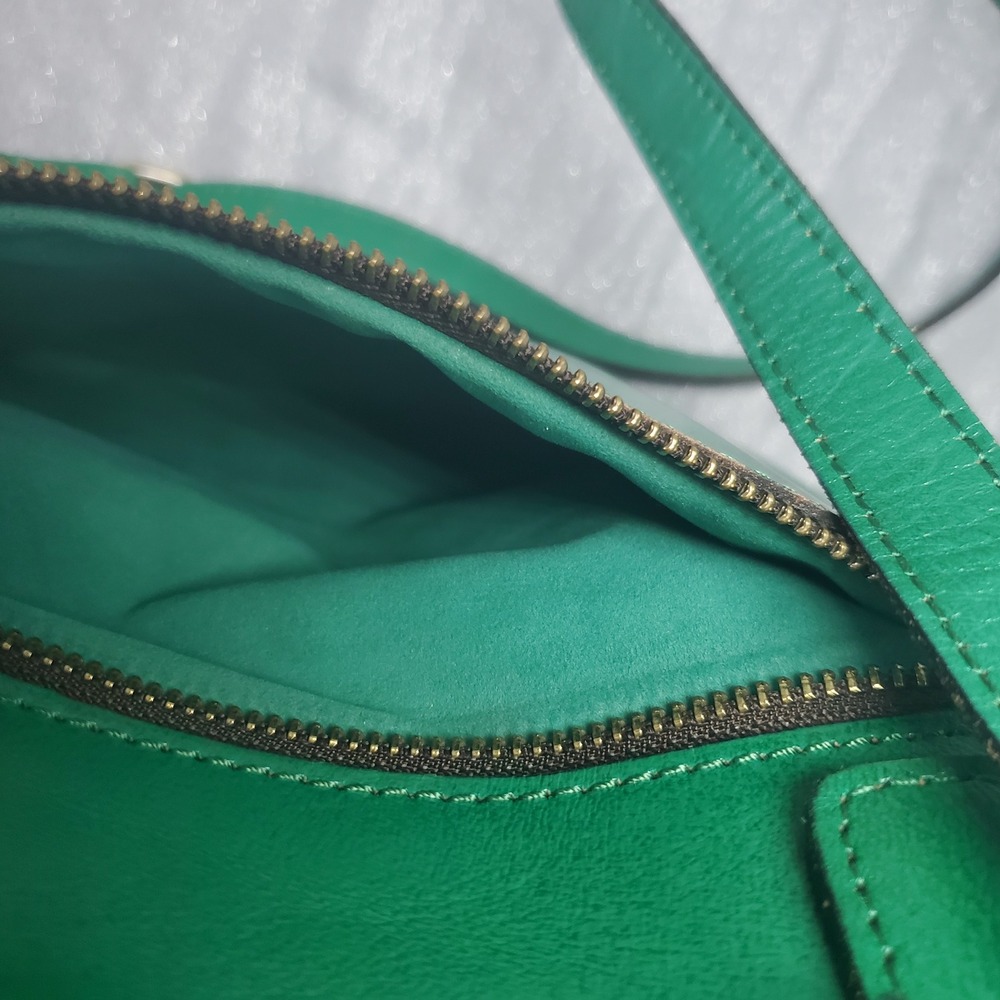 Patricia Nash Adeline Soft Green Leather Floral Embossed Tooled Tote Bag Brass - Picture 10 of 16